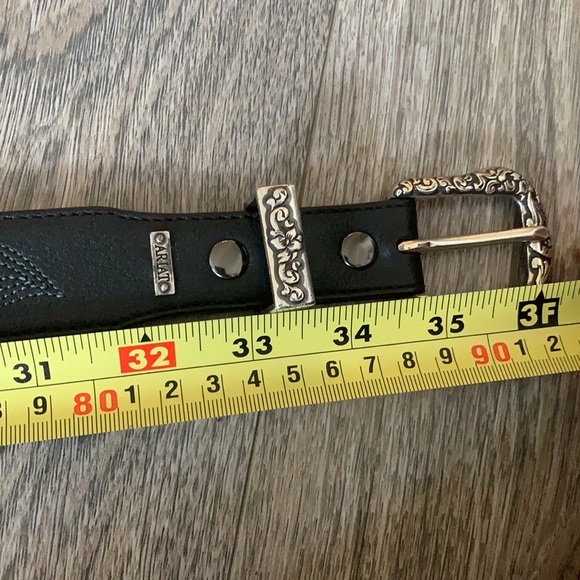 Western Ariat black leather belt - Picture 7 of 7